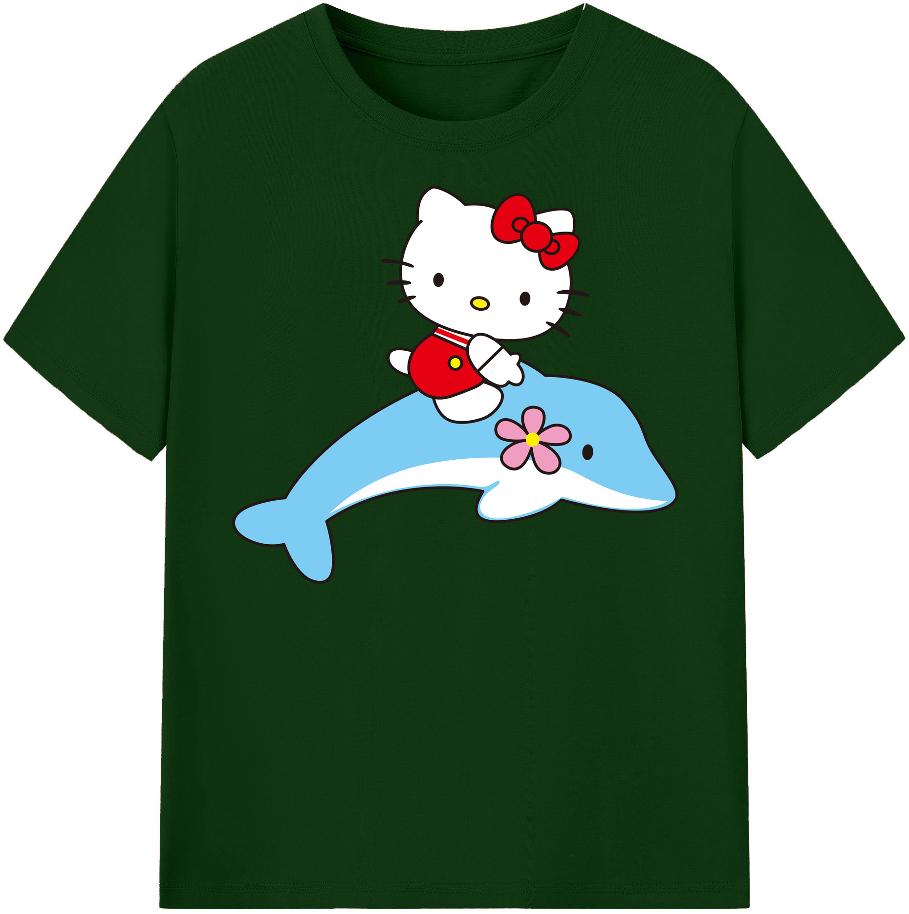 （画像用） Hello Kitty ハローキティ 綿100％半袖Tシャツ（フロントプリント）